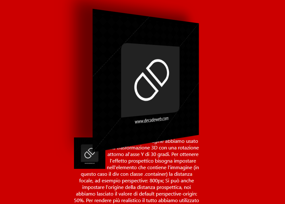 Trasformazioni 3D usando i CSS